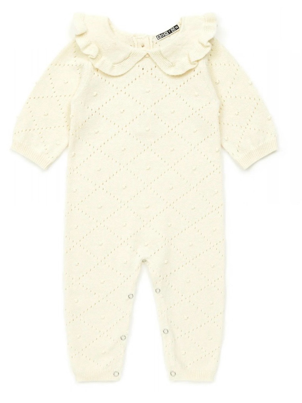 BABY BONTON RUFFLE COLLAR KNIT JUMPSUIT